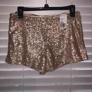 NWT Forever 21 Gold Sequin Shorts